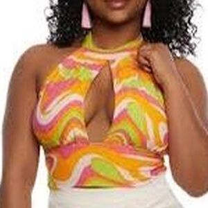 COLORFUL Women’s multicolor crop top